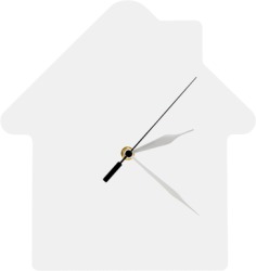 House-Shaped Wall Clock in White
