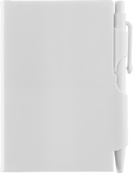 Sticky Note Pad with Pen in White