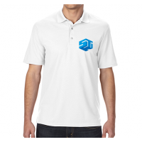 Printed Example of White Polo Shirt - Medium - Printed Left Breast