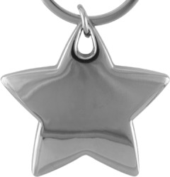 Star Shaped Keyring in Gloss Silver
