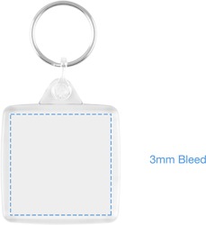 Picto Keyring - Square in Clear