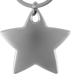 Star Shaped Keyring in Satin Silver