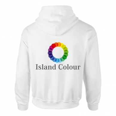 White Gildan Hoody - Medium - Printed Reverse
