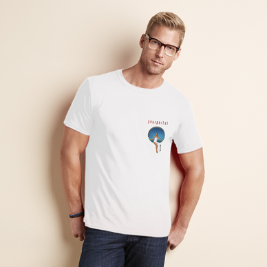 White T-Shirt - Small - Printed Left Breast